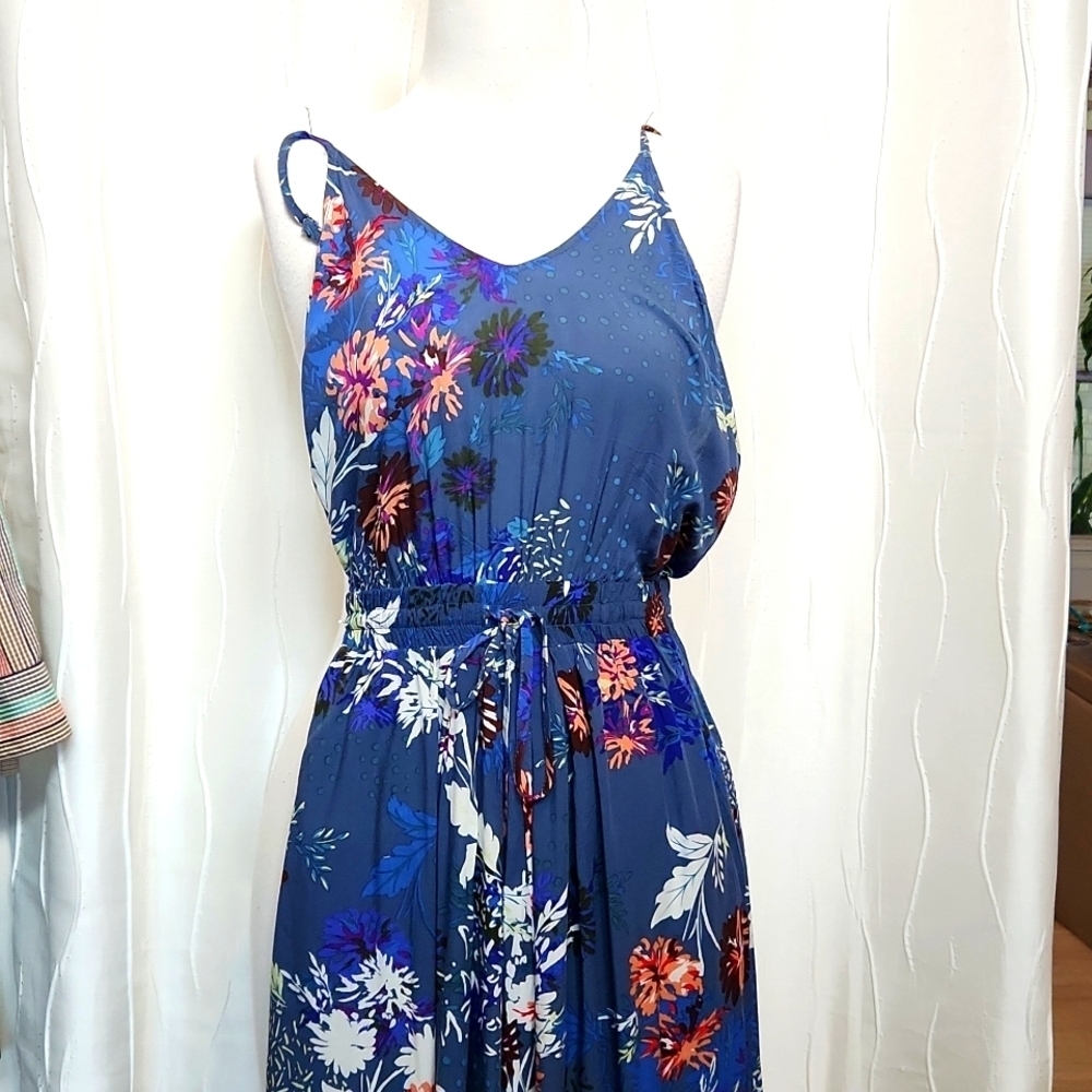 Floral Smocked Waist Spaghetti Strap Jumpsuit